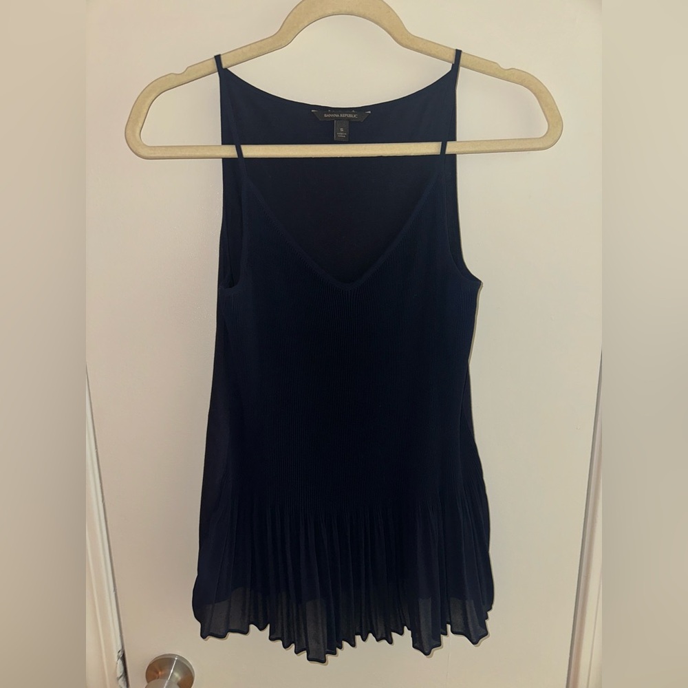 BANANA REPUBLIC Dark Blue Camisole with Pleated Hem